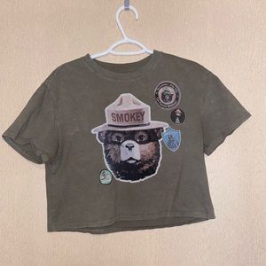 Smokey the Bear crop top - size small